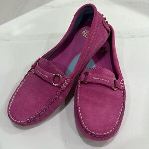 Frances Valentine Pink Suede Loafers